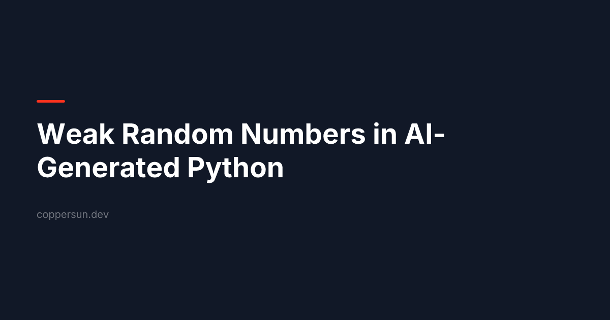 Weak Random Numbers in AI-Generated Python