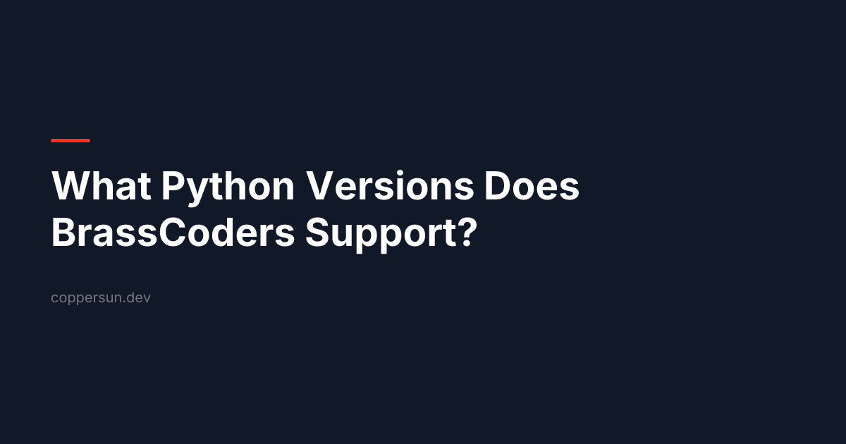 What Python Versions Does BrassCoders Support?