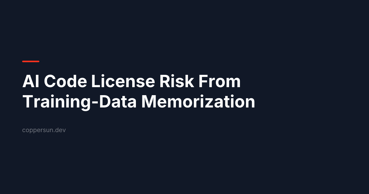 AI Code License Risk From Training-Data Memorization